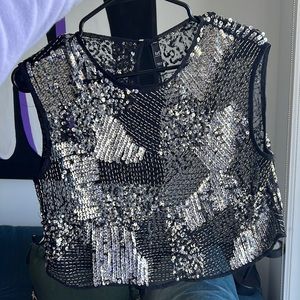 Zara embellished crop top